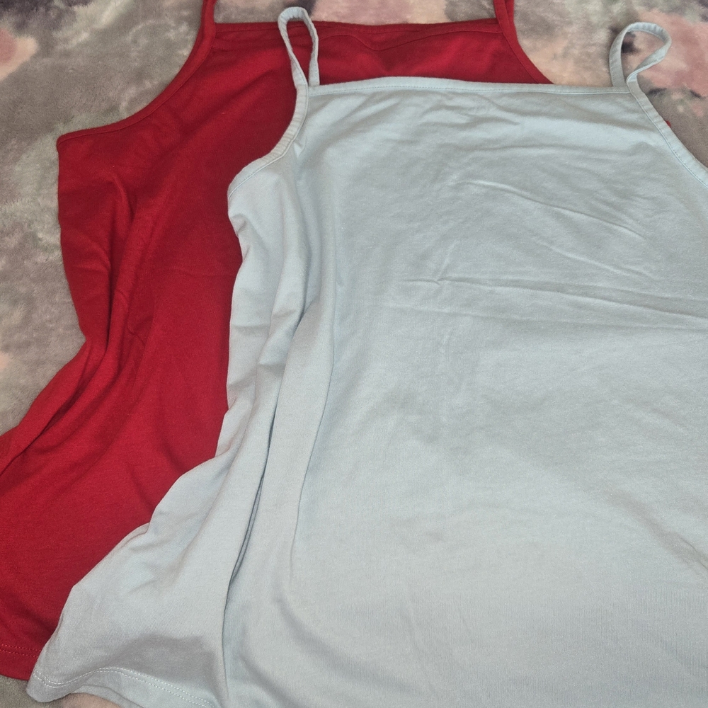 Set Of 2 Relaxed Fit Cami Tank Tops OLD NAVY/ GAP Blue And Red